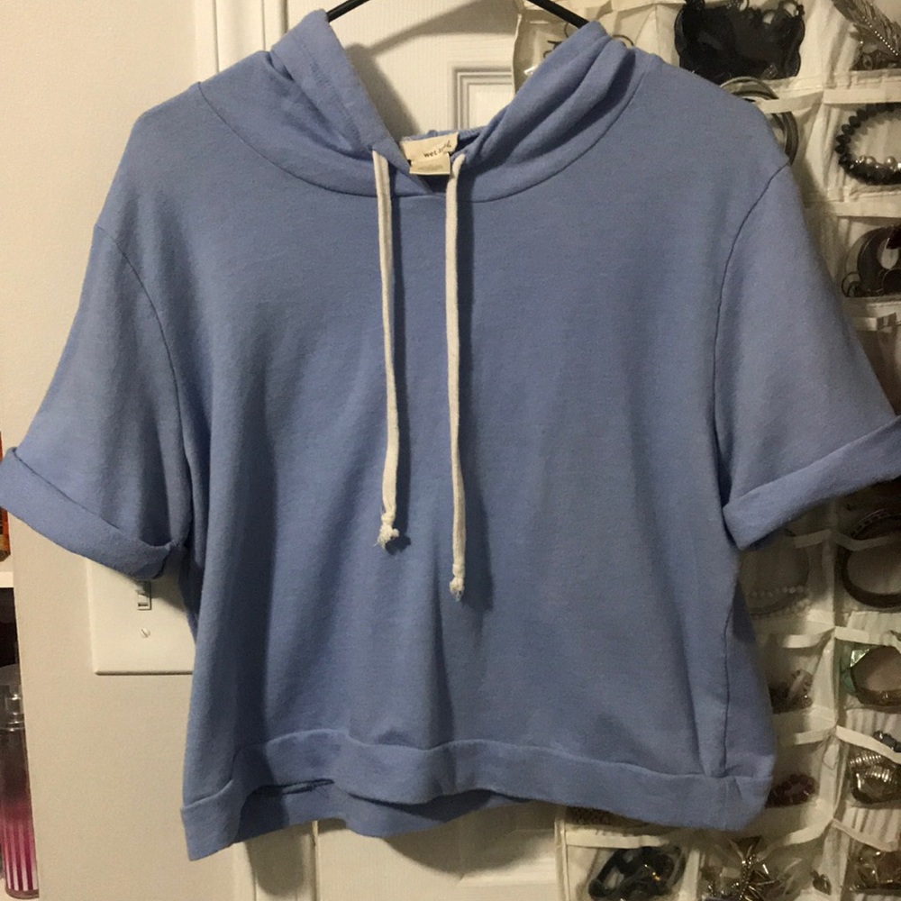 CROPPED BLUE HOODIE